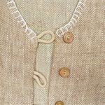 Cotton HG NY fringe woven vest sleeveless shirt size large western boho Tan Photo 2