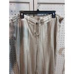 Westport Women's 2X Striped Linen Blend Drawstring Waist Lounge Pants Photo 3