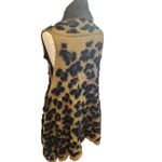 Leopard‎ Print Sleeveless Cardigan Duster Sweater Vest Open Front Animal Print Brown Photo 4