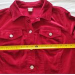 Chico's Chico’s Snow White Crushed Velvet Jacket Women’s size 2 Dark Red Button Photo 7