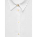Mango 100% Linen Short Sleeve Linen-Blend Shirt White NWT Size 18/3XL Photo 3