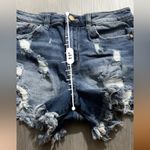 Kendall + Kylie  Medium Wash Mid Rise Distressed Shorts Size 28‎ Photo 6