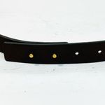 Brown Leather Belt with Gold Hammered Metal Bar 34” Photo 11