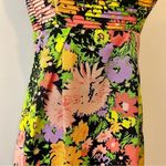 Shoshanna  Neon Floral Strapless Dress Size 4 Photo 2