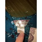 Band of Gypsies  NWT Sybille Deep Teal Floral Long Sleeve Crossover Crop Top S Photo 3