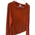 Max Mara  Cowl Neck Rust Orange Long Sleeve Top Photo 3