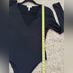 Leith  Black Long Sleeve V-Neck Bodysuit Top With Snap Crotch Women's Size Medium Photo 5