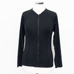 Sea Level Swim. Zip Long Sleeve Rashguard Top. Black Size 10 Photo 1