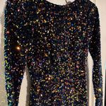 Hello Molly Blue Multi Color Sequin Long Sleeve Dress Photo 3