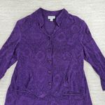 Coldwater Creek VTG No Wrinkle Skirt Set L Purple Paisley Fairycore Whimsigoth Photo 7