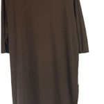 J. Jill Brown Linen Blend 3/4 Sleeve Midi layering tunic Relaxed Fit XL knit Photo 0