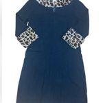 Tyler Boe Chelsey fur leopard print collar cashmere blend dress Size Large Black Photo 6