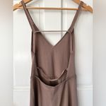 ZARA  Backless Brown Tan Knit V-neck Maxi Dress Strappy Open Back Size S Photo 4