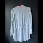 Stylish White Long Sleeve Dress Shirt/Beach Cover Photo 3