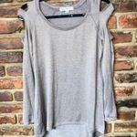 Indigo Thread Co Distressed Strappy Cold Shoulder Brown Knit Top Women's Small Photo 0