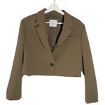 Wilfred  Aritzia Brown  Cropped Blazer Size L Photo 0