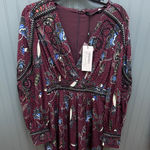 Karen Millen  Berry Batik Print Cornelli Embellished Woven Dress Size 8 Photo 0