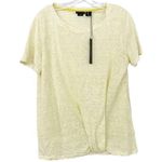 Tahari 100% Linen Yellow Striped Short Sleeve Shirt Sz S Photo 0