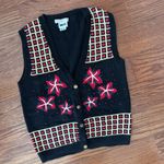 Leslie Fay Vintage 90s  The Christmas Sampler Sweater Vest Size Medium Embroidere Photo 1