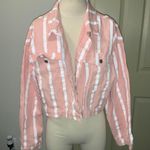 SheIn Pink And White Cropped Demin Jacket Photo 0