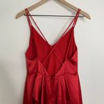 ZAC Zac Posen Noel Strappy Ruffled Gown Maxi Womens Crimson Red Size 6 Photo 5