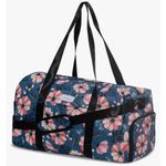 New Sivaletis 22” Large Duffle Bag with Shoe Pocket Navy Floral Weekender Gym Blue Photo 0