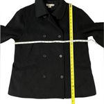 J.Crew Wool Blend Double Breasted Black Peacoat Classic Preppy Womens Large Photo 3