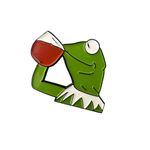 KERMIT Drinking Spill The tea Enamel Lapel Backpack Pin NEW Green Photo 0