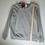 Crown & Ivy Gray Plaid Bow Tie Back Sweatshirt Large Cozy Fall Holiday Pullover Photo 5