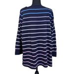 Talbots Navy Blue Striped Knit Sweater Plus Size 3X Casual Nautical Preppy Photo 2