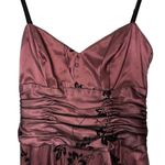 Papell Boutique Evening Formal Dress Floral Felt Shell Spaghetti Straps Zipper 4 Photo 2