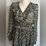 ZARA  tiger print long sleeve ruffle top Medium NWOT Photo 0
