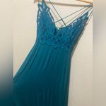 Free People  Adella Maxi Slip Turquoise Lace Dress Size XS Photo 5