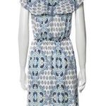 L'Agence Blue White Paisley Print 100% Silk Dress Photo 2