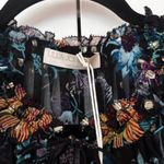 Ulla Johnson NEW Ulla Johnson Dominique Top Black Iris Floral Print Sheer Silk Blouse Size 6 Photo 7