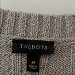 Talbots  Gray-silver  Cable Knit Cardigan sweater sparkly medium Photo 3