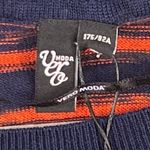 VERO MODA  Orange and Navy Crew Neck Crop Sweater Photo 3