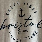 Sz XL Bristol Salty Vibes Crewneck Cream Pullover Sweater Stretch Photo 2