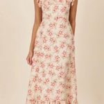 Park & Fifth Cream and Red Floral Midi Jubilee Dress NWT Pink Photo 1