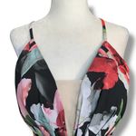 Cachet Formal Black Floral Maxi Dress 4 Crisscross Back V Neck Evening Gown Photo 4