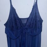 Elegant Navy Lace Nightgown Blue Size L Photo 1