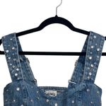 Show Me Your Mumu NEW NWOT  Shaina Rhinestone Embellished Crop Top Indigo Denim Photo 5