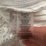 Karl Lagerfeld White Ribbed Sweater Tunic Lace Overlay 3/4 Sleeves Photo 4