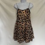 Urban Outfitters  Leopard Babydoll  Mini Dress XS Y2K Coquette Indie Festival Tan Photo 12