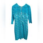 NWT JAX Aqua Blue Lace Sheath Dress Photo 2