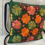 El Huarache vintage crossbody Orange Maroon and Green floral purse Photo 1