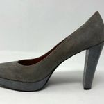 Calvin Klein Gray Suede Snakeskin Malissa Platform High Heels shoes womens 10 Photo 1