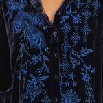 Johnny Was heavily embroidered Azure Velvet Kimono Sleeve Shirt/Jacket NWT Photo 4