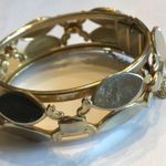 Vintage 7” Gold Tone Hinge Closure Bangle Bracelet Photo 4