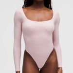 Lululemon pink wundermost nulu square neck bodysuit Photo 0